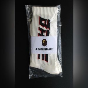 BAPE Double Bape Sta Socks White / Black *BRAND NEW*